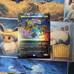 Mikey & Leo, Chaos & Order 247 MTG: Teenage Mutant Ninja Turtles Borderless Foil - Image 1