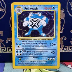 Poliwrath Holo Rare Pokemon TCG Base Set 13/102 LP + NM - - Image 1