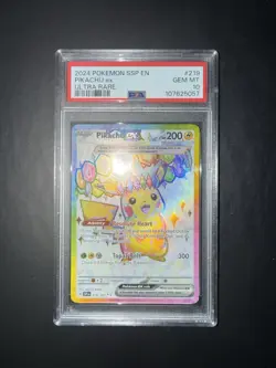 Pokemon Pikachu ex Sv08 Surging Sparks Ultra Rare Holo 219/191 2024 PSA 10 - Image 1