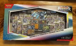 POKEMON TCG PRISMATIC EVOLUTIONS LUCARIO & TYRANITAR EX PREMIUM COLLECTION NEW A - Image 1