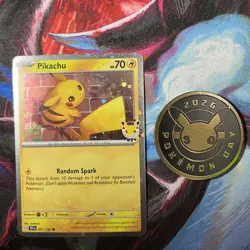 Pokemon TCG Pikachu Pokemon Day 2026 Promo And Coin Collectible - Image 1