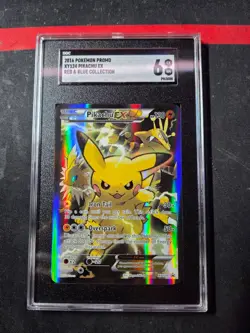 2016 Pokemon Promo Xy124 Pikachu Ex Red & Blue Collection SGC 6 - Image 1