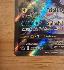 Pokemon TCG Vaporeon V Black Star Promo SWSH181 Near Mint - Image 4