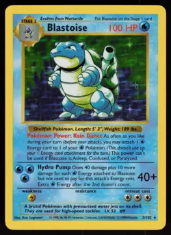 Blastoise 2/102 Shadowless Holo Rare Base Set Pokemon - Image 1