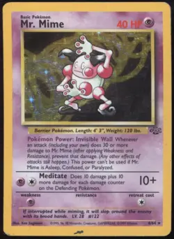 BR | Pokemon TCG 1999 Jungle | Mr. Mime #6 HOLO Unlimited | HP Damaged - Image 1