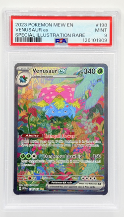 2023 Pokemon 151 Venusaur ex 198/165 Special Illustration Rare PSA 9 - Image 1
