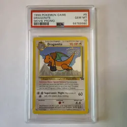 1999 Pokemon the First Movie Dragonite #5 WB Stamped Black Star Promo PSA 10 - Image 1
