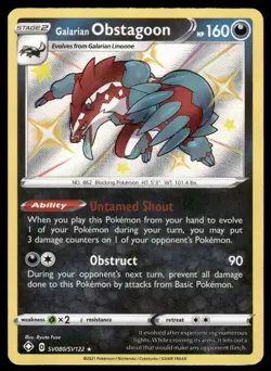 Pokemon TCG Shining Fates #SV080/SV122 Galarian Obstagoon NM - Image 1