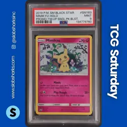 2016 POKEMON SM BSP TEAM UP SINGLE PACK BLISTER #SM163 MIMIKYU HOLO PSA 9 - Image 1