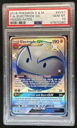 2019 Pokemon SM Hidden Fates Electrode GX Full Art #SV57/SV94 PSA 10 - Image 1