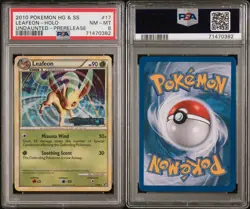 2010 POKEMON HEARTGOLD & SOULSILVER UNDAUNTED PRERELEASE #17 LEAFEON-HOLO PSA 8 - Image 1