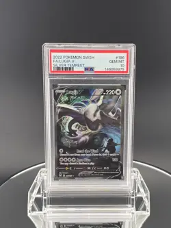 2022 POKEMON SWORD & SHIELD SILVER TEMPEST #186 FULL ART/LUGIA V PSA 10 - Image 1