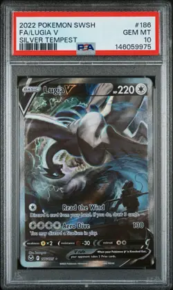 2022 POKEMON SWORD & SHIELD SILVER TEMPEST #186 FULL ART/LUGIA V PSA 10 - Image 4
