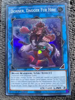 YuGiOh! - Donner, Dagger Fur Hire DABL-EN049 Super Rare 1st Edition Near Mint - Image 1