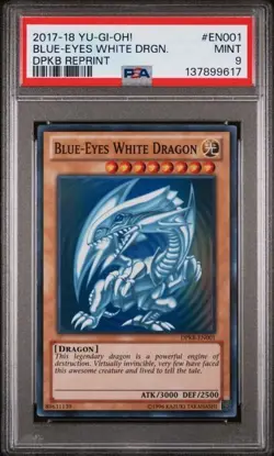 2017 2018 Yu-Gi-Oh! Blue-Eyes White Dragon DPKB-EN001 Super Rare PSA 9 - Image 1