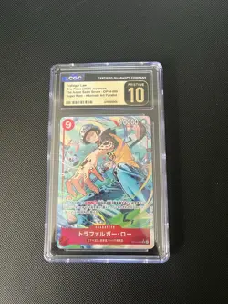 One Piece CGC 10 PRISTINE Trafalgar Law SR Alt Art 2025 OP14-009 OP14 Japanese - Image 1
