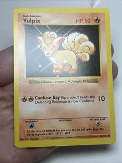 LP Vulpix Shadowless 68/102 Regular/Non-Holo Base Set AUTHENTIC Pokemon Card - Image 3