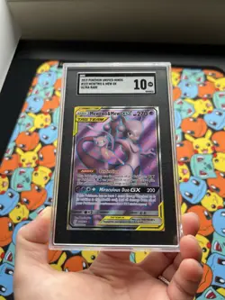 Mewtwo & Mew GX Full Art Holo Card 222/236 Sm-Unified Minds Sgc 10 - Image 3