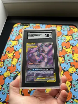 Mewtwo & Mew GX Full Art Holo Card 222/236 Sm-Unified Minds Sgc 10 - Image 4