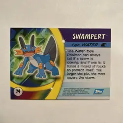 Swampert Pokemon Advanced Challenge Topps TCG Card 2004 #74 - Image 2