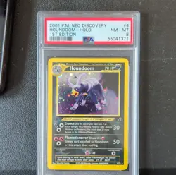 Pokemon Houndoom 4/75 Neo Discovery Holo Rare 1st Edition PSA 8 Graded Card - Image 1