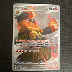 Pokemon TCG Scarlet & Violet White Flare Emboar Illustration Rare Card 098/086 - Image 1
