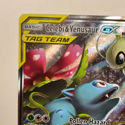 Pokemon TCG Card Celebi & Venusaur GX SM167 Promo Tag Team Holo NM #SM167 - Image 3