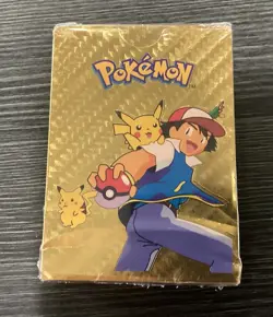 Pokemon 55pc Gold Card Pack Rare Golden Foil Cards - Image 1
