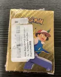 Pokemon 55pc Gold Card Pack Rare Golden Foil Cards - Image 2