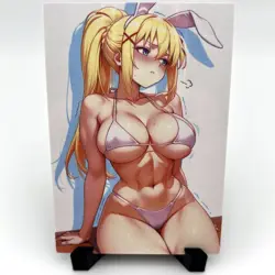 KonoSuba Darkness Sexy Bikini Anime Waifu Bunny Girl Lewd Goddess Story Art Card - Image 1
