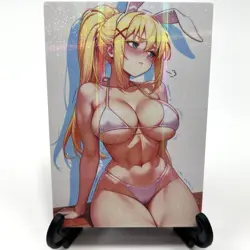 KonoSuba Darkness Sexy Bikini Anime Waifu Bunny Girl Lewd Goddess Story Art Card - Image 2