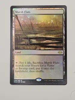 Magic the Gathering Modern Horizons 2 Marsh Flats Foil Card - Image 1