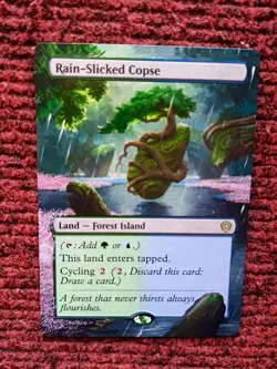 Rain-Slicked Copse MTG Lorwyn Eclipsed Commander Hand Painted Full Altered Art v - Image 2