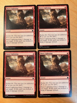 Magic the Gathering MTG 4x Burst Lightning Foundations NM Playtest - Image 1