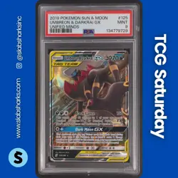 2019 POKEMON SUN & MOON UNIFIED MINDS #125/236 UMBREON DARKRAI GX TAG TEAM PSA 9 - Image 1