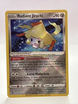NM Pokemon Silver Tempest Radiant Jirachi Radiant Rare #120/195 - Image 1