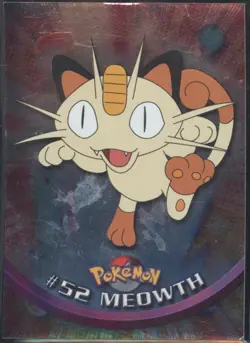 BR | Topps Pokemon 1999 TV Animation Series #1 | Meowth #52 Holo | Blue Logo - Image 1