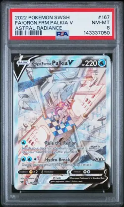 Pokemon Origin Forme Palkia V Astral Radiance Full Alt Art #167 PSA 8 - Image 1
