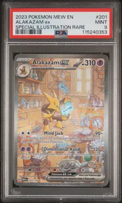 2023 POKEMON MEW EN-151 SPECIAL ILLUSTRATION RARE #201 ALAKAZAM EX PSA 9 - Image 1
