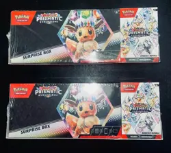 Pokemon Prismatic Evolutions Surprise Box + Booster Bundle Sams Club Sealed x2 - Image 1
