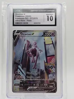 Pokemon GO Mewtwo V (Alternate Full Art) – 072/078 – CGC 10 - Image 1