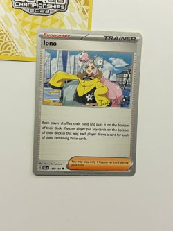 Iono 185/193 2023 Pokemon World Championships Variant Paldea Fates FAST SHIP A - Image 1