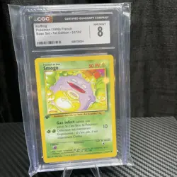 Pokemon Koffing CGC 8 Base Set 1st Edition 51/102 French 1999 - Image 1