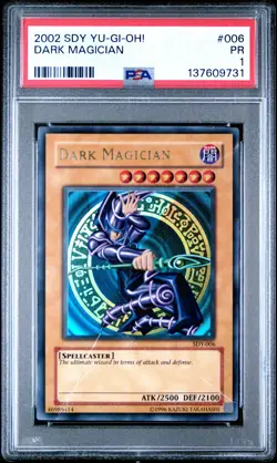 2002 YU-GI-OH! STARTER DECK: YUGI #006 DARK MAGICIAN PSA 1 - Image 1