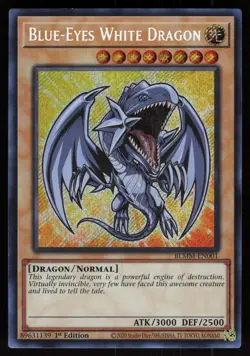 Blue-Eyes White Dragon BLMM-EN001 Secret Rare 1st Edition Yu-Gi-Oh - Image 1