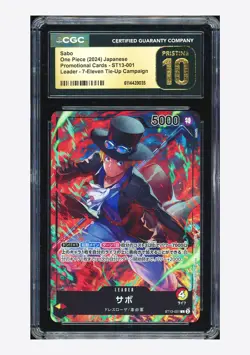 One Piece CGC 10 PRISTINE Sabo L Promo 2024 ST13-001 7-Eleven Japanese - Image 1