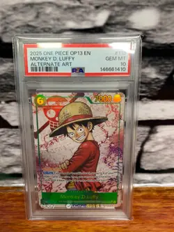 Monkey D. Luffy OP13-118 PSA 10 2025 One Piece Carrying on His Will SEC Alt Art - Image 1