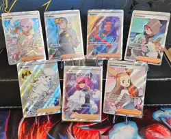 7 Card Lot Pokemon TCG Full Art Trainer Supporter - 1 sealed Klara SWSH302 - NM - Image 1