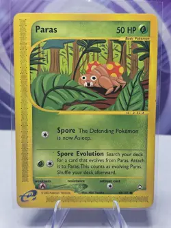 Paras 99/147 LP Vintage WoTC AQUAPOLIS Pokemon Card - Image 1