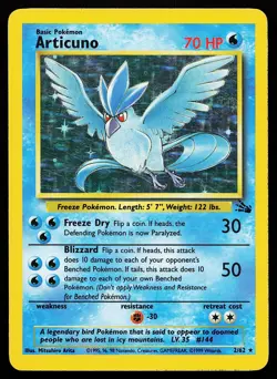 Articuno 2/62 Holo Rare Fossil Pokemon Card - Image 1